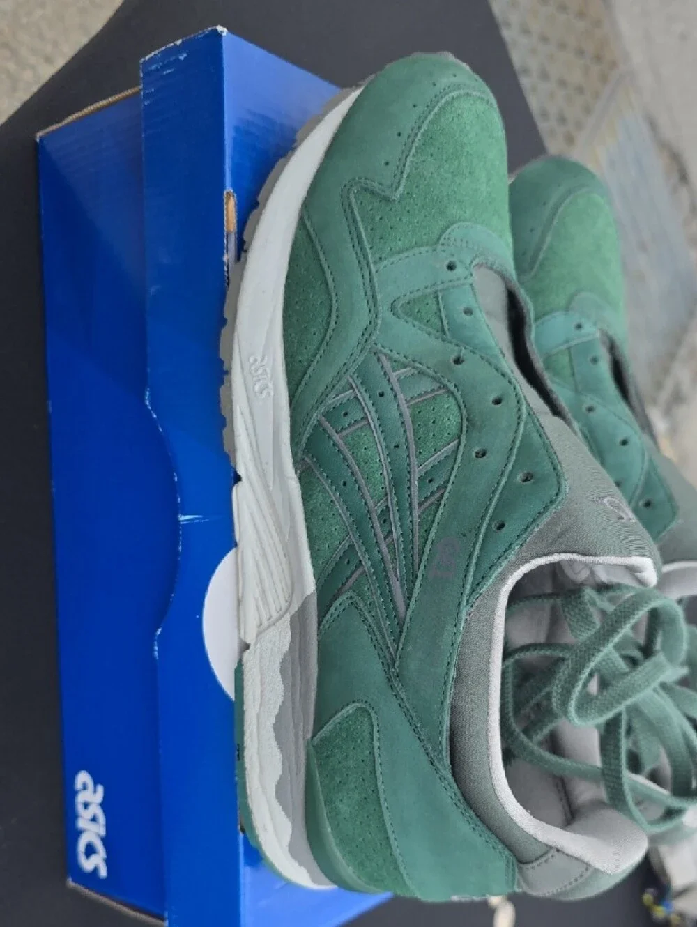 ASICS Green Suede Lace-Up Sneakers - Picture 3 of 4